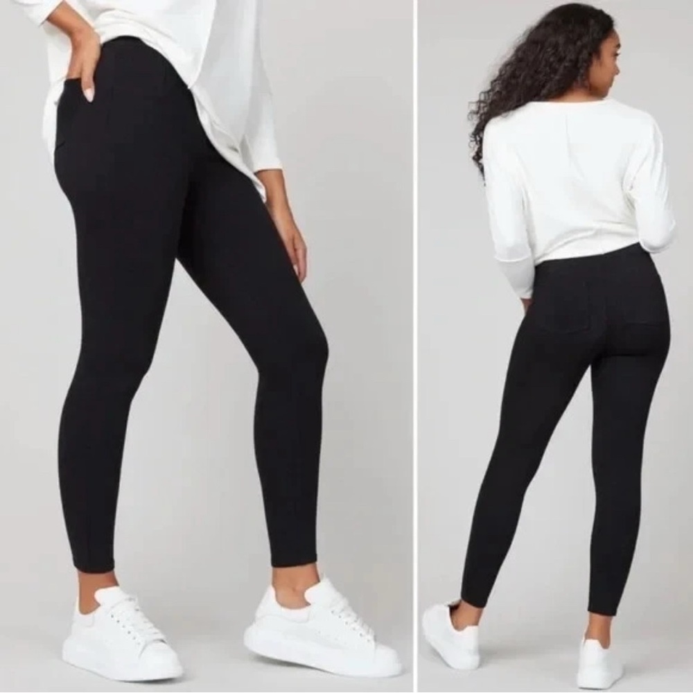 SPANX Pull Ponte Pants with Pockets Black Medium Shaping Skinny